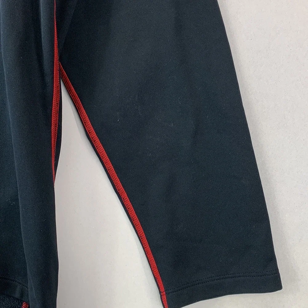 The North Face 1/4 Zip Fleece Pullover Jacket Mens Size L Black Red Outdoor Tech